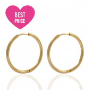 Boucles d'oreilles en acier Inox cr&eacute;oles 20mm Dor&eacute;