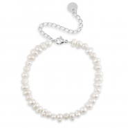 Bracelets en acier inox perles Argent&eacute;