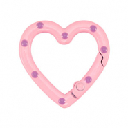 Apprêts colorés anneau porte-clés coeur Rose- violet