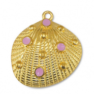 Breloques en m&eacute;tal DQ coquille Rose clair-Dor&eacute; (sans nickel)