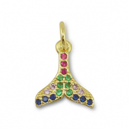 Métal TQ laiton breloques queue Doré-multicolore