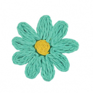 Pendentifs en Raphia fleur 50mm Vert