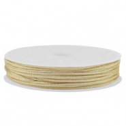 Fil macram&eacute; tress&eacute; 1mm Dor&eacute; clair m&eacute;tallique