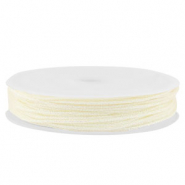 Fil macram&eacute; tress&eacute; 1mm Blanc cass&eacute; m&eacute;tallique
