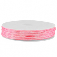 Fil macram&eacute; tress&eacute; 0,8mm Rose m&eacute;tallique