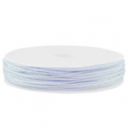 Fil macram&eacute; tress&eacute; 0,8mm Bleu clair-violet m&eacute;tallique