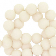 Perles acryliques 6 mm Blanc cass&eacute;