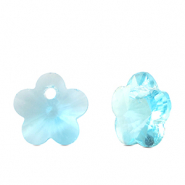 Pendentifs en verre Crystal glass fleur Aqua