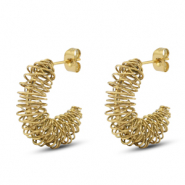 Boucles d'oreilles / puces en acier Inox Doré