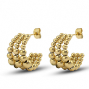 Boucles d'oreilles / puces en acier Inox Doré