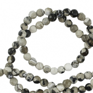 Pierres naturelles Agate 3mm facett&eacute;es Gris-beige-noir