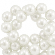 Perles en verre cir&eacute;es 6mm Blanc