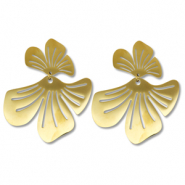 Boucles d'oreilles / puces en acier Inox fleur Doré