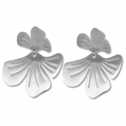 Boucles d'oreilles / puces en acier Inox fleur Argenté