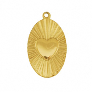 Breloques en acier Inox coeur Dor&eacute;