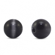 Perles en verre 6 mm Oeil de chat Anthracite