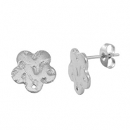 Boucles d'oreilles puces en acier Inox Argenté