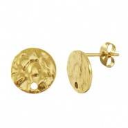 Boucles d'oreilles puces en acier Inox Doré