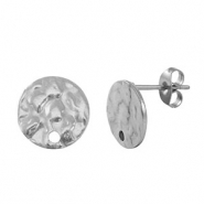 Boucles d'oreilles puces en acier Inox Argenté