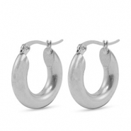 Boucles d'oreilles en acier Inox créoles 20mm Argenté