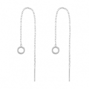 Boucles d'oreilles en acier Inox rond Argenté