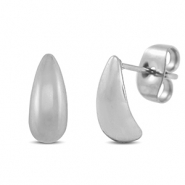 Boucles d'oreilles / puces d’oreilles en acier Inox goutte Argenté