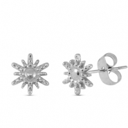 Boucles d'oreilles / puces d’oreilles en acier Inox soleil Argenté