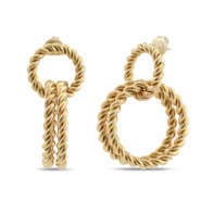 Boucles d'oreilles / puces en acier Inox créoles Doré