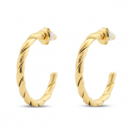 Boucles d'oreilles / puces en acier Inox créoles Doré