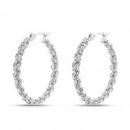 Boucles d'oreilles en acier Inox créoles Argenté