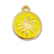 Breloques en m&eacute;tal DQ soleil Dor&eacute;-jaune (sans nickel)
