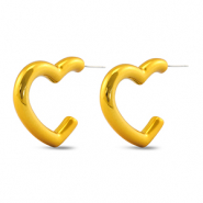 Boucles d'oreilles tendance coeur Jaune doré