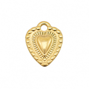 Breloques en acier Inox coeur Dor&eacute;