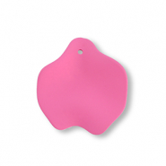 Pendentifs acryliques feuille Rose magenta