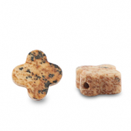 Pierres naturelles perles Quartzite tr&egrave;fle Marron