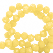 Perles à facettes 6x4mm disque Jaune soleil-pearl shine coating