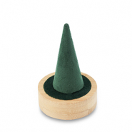 Présentoir bijoux pour bagues Natural-vert fonce