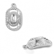 Breloques en métal chapeau de cow-boy Argenté