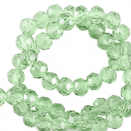 Perles &agrave; facettes 6x4mm disque Heishi Vert agrume-pearl shine coating