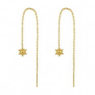 Boucles d'oreilles en acier Inox soleil Doré