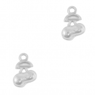 Breloques en acier Inox cerises Argenté