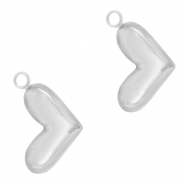 Breloques en acier Inox coeur Argenté