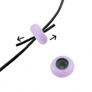 Perles stoppeurs émaillée 10x4mm Violet lilas