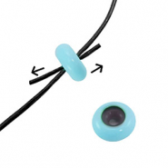 Perles stoppeurs émaillée 10x4mm Bleu clair