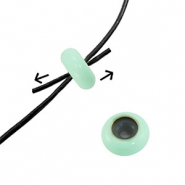 Perles stoppeurs émaillée 10x4mm Vert menthe