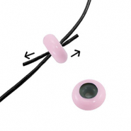 Perles stoppeurs émaillée 10x4mm Rose clair