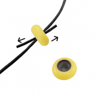 Perles stoppeurs émaillée 10x4mm Jaune