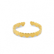 Bagues en acier Inox coeur Doré