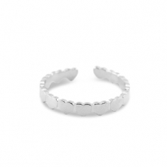 Bagues en acier Inox coeur Argenté