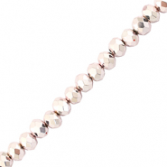 Perles à facettes 4x3mm disque Rose clair métallique